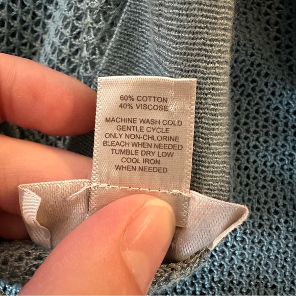 LOFT Antique Blue Waffle Knit Cardigan Sweater - Picture 5 of 5